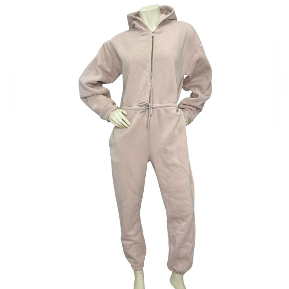 Zara Blush Pink Hooded Jumpsuit - Picture 2 of 11